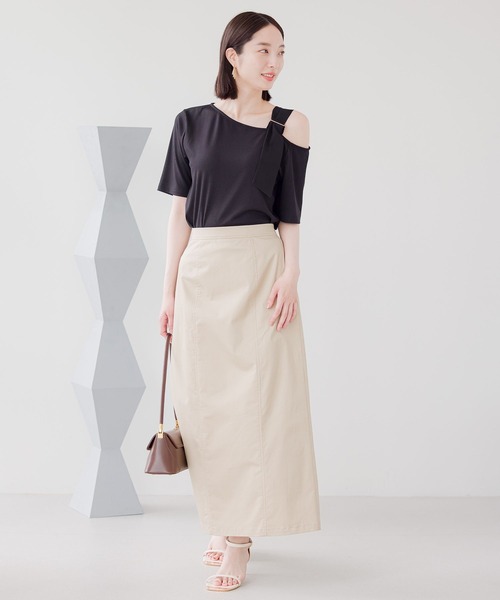 Andemiu（アンデミュウ）の「スカーフツキリブカット134912（Tシャツ/カットソー・レディース・チャコールグレー/アイボリー/ブラック/ベージュ・FREE）」の22枚目の写真