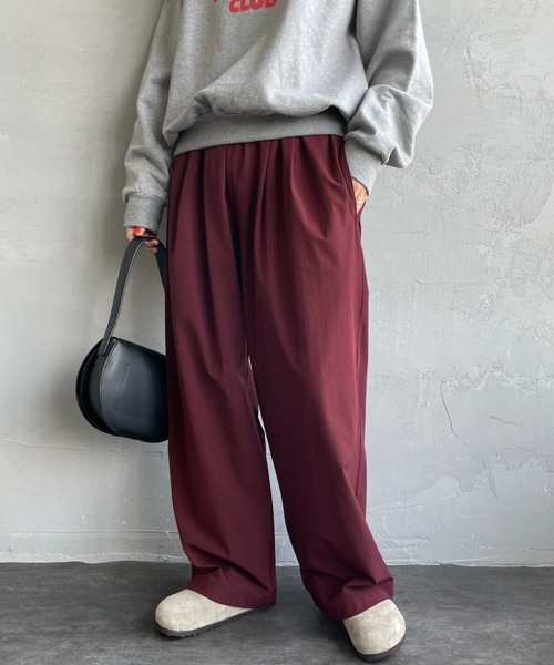 JEANS FACTORY Clothes（ジーンズファクトリークローズ）の「[Jeans Factory Clothes/ジーンズファクトリークローズ] 7DAYS ナイロンストレートイージーカラーパンツ（その他パンツ・レディース・ブラック/グリーン/イエロー/ブルー/ブラウン/レッド/チャコール/オレンジ/ワイン・F）」の8枚目の写真