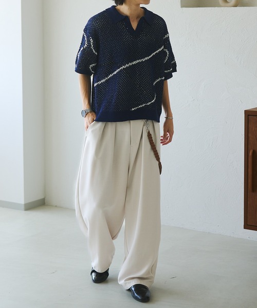 eaphi ウェーブニット epnok セーター ニット ウェーブラインスキッパーメッシュニット