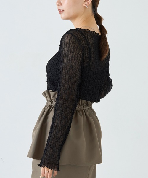 LAVEANGE（ラビアンジェ）の「ウェーブシアープルオーバー（Tシャツ/カットソー・レディース・ブラック/ブラウン/アイボリー・LL/3L/4L/M/L）」の15枚目の写真