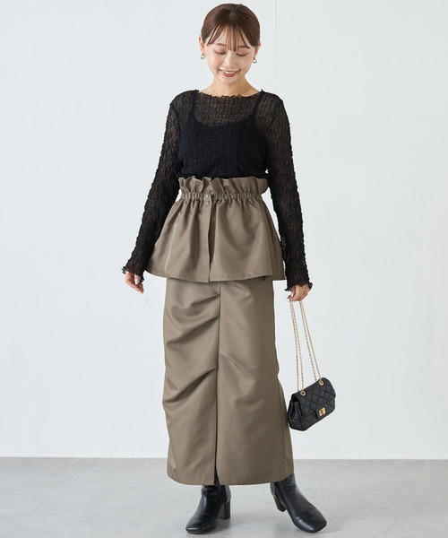 LAVEANGE（ラビアンジェ）の「ウェーブシアープルオーバー（Tシャツ/カットソー・レディース・ブラック/ブラウン/アイボリー・LL/3L/4L/M/L）」の17枚目の写真