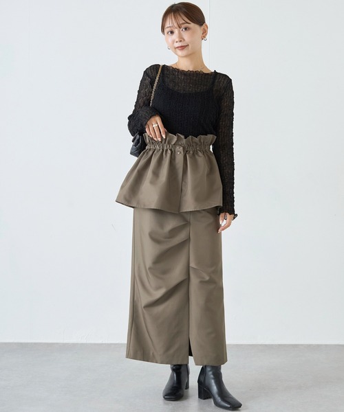 LAVEANGE（ラビアンジェ）の「ウェーブシアープルオーバー（Tシャツ/カットソー・レディース・ブラック/ブラウン/アイボリー・LL/3L/4L/M/L）」の18枚目の写真