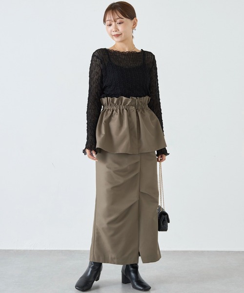 LAVEANGE（ラビアンジェ）の「ウェーブシアープルオーバー（Tシャツ/カットソー・レディース・ブラック/ブラウン/アイボリー・LL/3L/4L/M/L）」の19枚目の写真