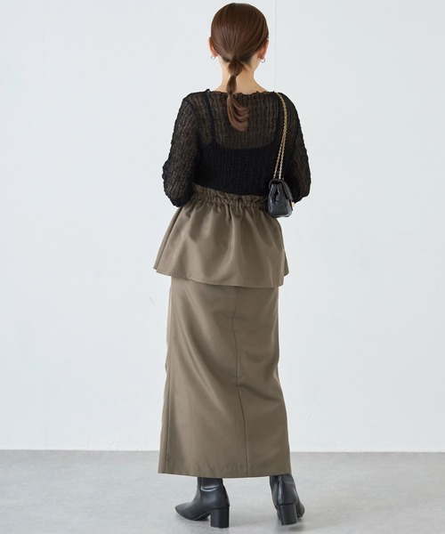 LAVEANGE（ラビアンジェ）の「ウェーブシアープルオーバー（Tシャツ/カットソー・レディース・ブラック/ブラウン/アイボリー・LL/3L/4L/M/L）」の21枚目の写真