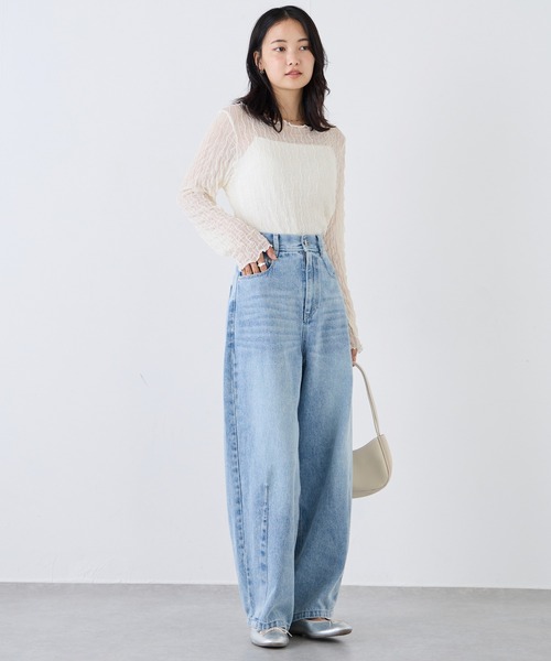 LAVEANGE（ラビアンジェ）の「ウェーブシアープルオーバー（Tシャツ/カットソー・レディース・ブラック/ブラウン/アイボリー・LL/3L/4L/M/L）」の10枚目の写真