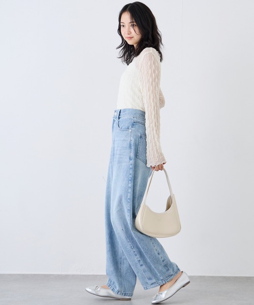 LAVEANGE（ラビアンジェ）の「ウェーブシアープルオーバー（Tシャツ/カットソー・レディース・ブラック/ブラウン/アイボリー・LL/3L/4L/M/L）」の11枚目の写真