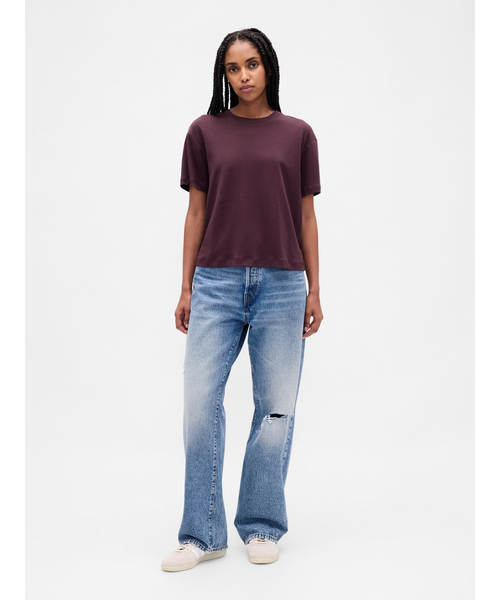 GAP(ギャップ)の「スーピマ(R) コットンリラックスtシャツ(半袖)(Tシャツ/カットソー・レディース・ライトブラウン/ブラック/オフホワイト/ネイビー/ベージュ/ライトグレー/ブラウン/ブルー/ワイン・S/M/L/XL/XS/XXS)」の17枚目の写真