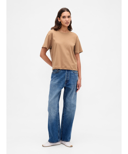 GAP(ギャップ)の「スーピマ(R) コットンリラックスtシャツ(半袖)(Tシャツ/カットソー・レディース・ライトブラウン/ブラック/オフホワイト/ネイビー/ベージュ/ライトグレー/ブラウン/ブルー/ワイン・S/M/L/XL/XS/XXS)」の19枚目の写真