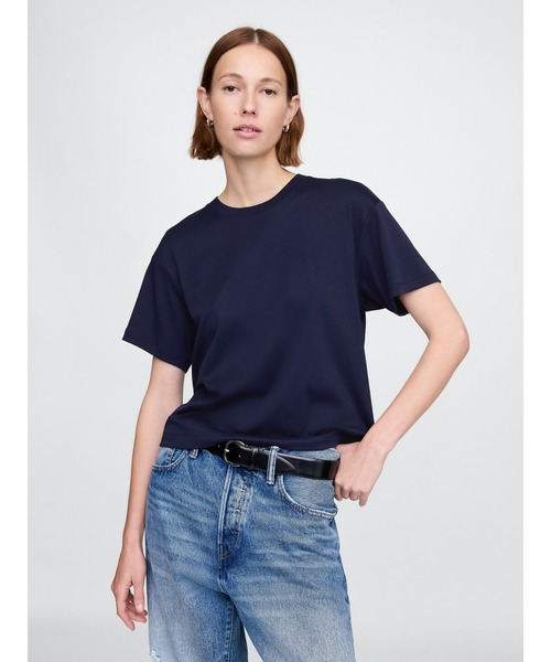 GAP(ギャップ)の「スーピマ(R) コットンリラックスtシャツ(半袖)(Tシャツ/カットソー・レディース・ライトブラウン/ブラック/オフホワイト/ネイビー/ベージュ/ライトグレー/ブラウン/ブルー/ワイン・S/M/L/XL/XS/XXS)」の7枚目の写真
