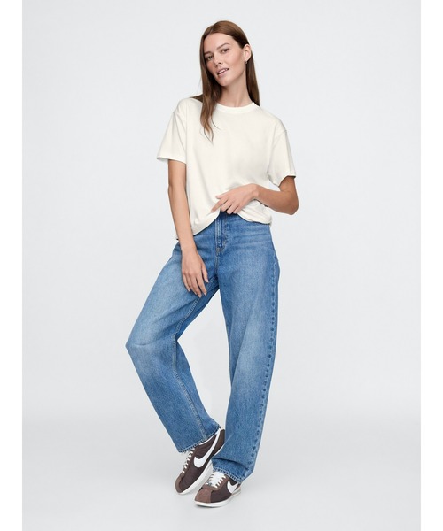 GAP(ギャップ)の「スーピマ(R) コットンリラックスtシャツ(半袖)(Tシャツ/カットソー・レディース・ライトブラウン/ブラック/オフホワイト/ネイビー/ベージュ/ライトグレー/ブラウン/ブルー/ワイン・S/M/L/XL/XS/XXS)」の10枚目の写真