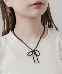 SMELLY | リボンビーズネックレス(ネックレス)