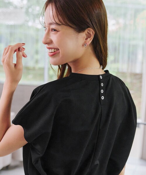 Tiaclasse（ティアクラッセ）の「フレンチスリーブカノコトップス（Tシャツ/カットソー・レディース・ベージュ/カーキ/ブラック・L/M）」の10枚目の写真
