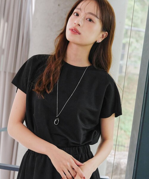 Tiaclasse（ティアクラッセ）の「フレンチスリーブカノコトップス（Tシャツ/カットソー・レディース・ベージュ/カーキ/ブラック・L/M）」の12枚目の写真