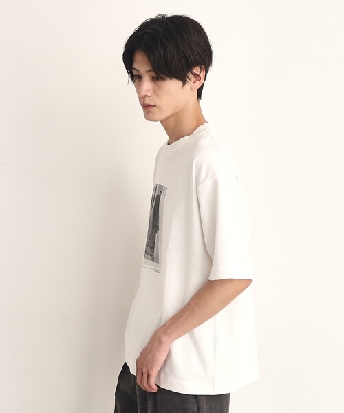 装飾されたコットンTシャツ セール】UV エンブレム刺繍コットンTシャツ【接触冷感/洗濯機