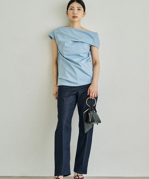 ROPE'(ロペ)の「アシメスウェットトップス(Tシャツ/カットソー・レディース・ブラック/サックスブルー・FREE)」の13枚目の写真