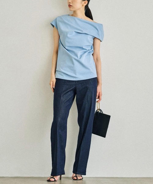 ROPE'(ロペ)の「アシメスウェットトップス(Tシャツ/カットソー・レディース・ブラック/サックスブルー・FREE)」の14枚目の写真