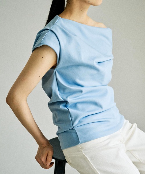 ROPE'(ロペ)の「アシメスウェットトップス(Tシャツ/カットソー・レディース・ブラック/サックスブルー・FREE)」の16枚目の写真