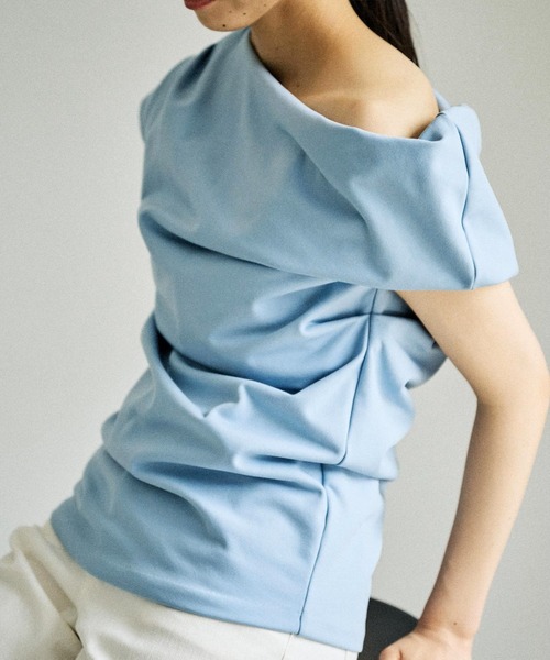 ROPE'(ロペ)の「アシメスウェットトップス(Tシャツ/カットソー・レディース・ブラック/サックスブルー・FREE)」の18枚目の写真