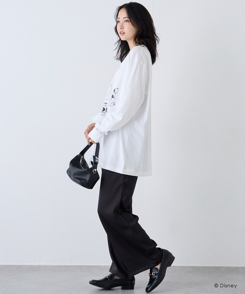 LAVEANGE（ラビアンジェ）の「サテンイージーワイドパンツ（その他パンツ・レディース・ブラウン/ブラック・M/4L/3L/LL/L）」の10枚目の写真