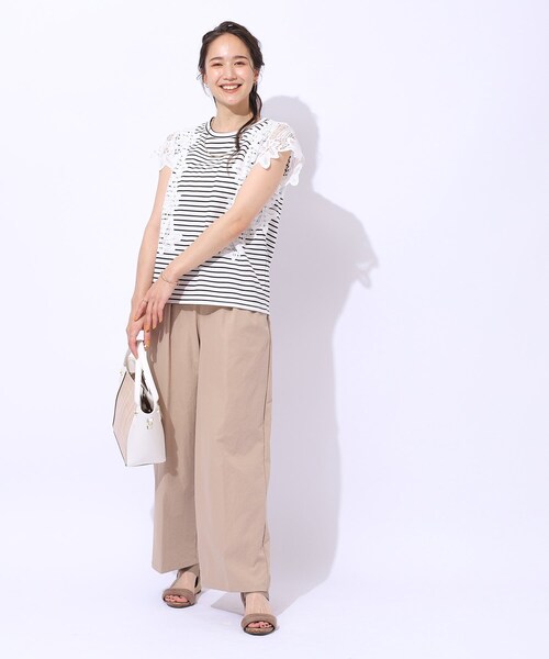 DRESKIP(ドレスキップ)の「◆華やかなレース使いが目を惹く 大人のデザイントップス(Tシャツ/カットソー・レディース・ブラック/ライトイエロー系/ホワイト系5/オフホワイト・04/03/02)」の7枚目の写真