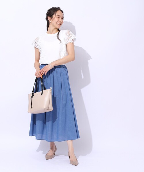 DRESKIP(ドレスキップ)の「◆華やかなレース使いが目を惹く 大人のデザイントップス(Tシャツ/カットソー・レディース・ブラック/ライトイエロー系/ホワイト系5/オフホワイト・04/03/02)」の15枚目の写真