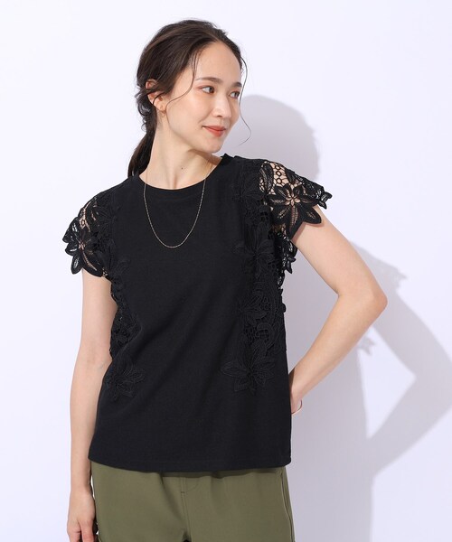 DRESKIP(ドレスキップ)の「◆華やかなレース使いが目を惹く 大人のデザイントップス(Tシャツ/カットソー・レディース・ブラック/ライトイエロー系/ホワイト系5/オフホワイト・04/03/02)」の17枚目の写真