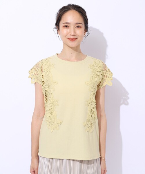 DRESKIP(ドレスキップ)の「◆華やかなレース使いが目を惹く 大人のデザイントップス(Tシャツ/カットソー・レディース・ブラック/ライトイエロー系/ホワイト系5/オフホワイト・04/03/02)」の21枚目の写真