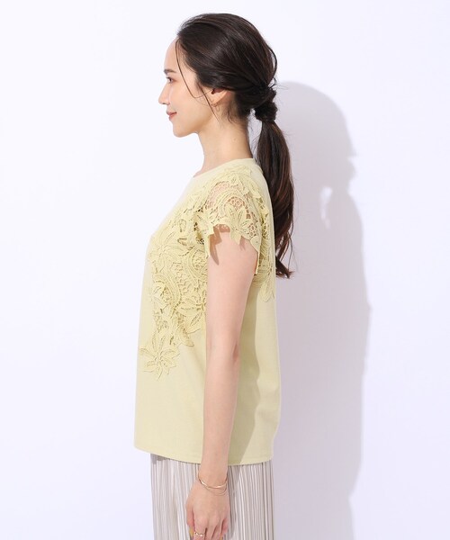 DRESKIP(ドレスキップ)の「◆華やかなレース使いが目を惹く 大人のデザイントップス(Tシャツ/カットソー・レディース・ブラック/ライトイエロー系/ホワイト系5/オフホワイト・04/03/02)」の22枚目の写真