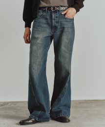 WYM LIDNM | VINTAGE WASHED CURVED DENIM(デニムパンツ)