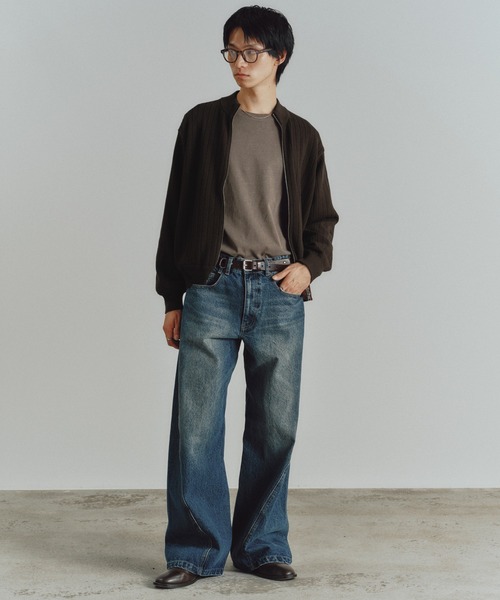 VINTAGE WASHED CURVED DENIM（デニムパンツ）｜WYM LIDNM（ウィム