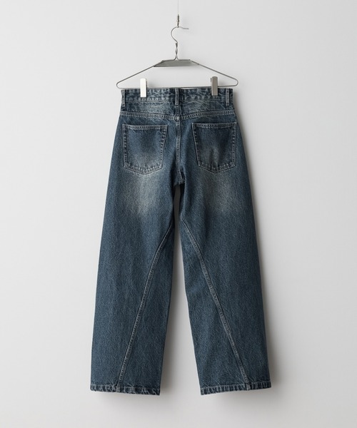 VINTAGE WASHED CURVED DENIM（デニムパンツ）｜WYM LIDNM（ウィム