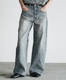 WYM LIDNM（ウィム バイ リドム）の「VINTAGE WASHED CURVED DENIM（デニムパンツ）」