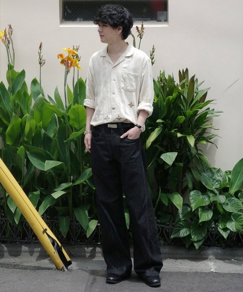 WYM LIDNM(ウィム バイ リドム)の「VINTAGE WASHED CURVED DENIM(デニムパンツ・メンズ・ブルー系/ブラック系/ブラウン系/グレー/ブラック系2/ライトインディゴブルー/インディゴブルー/ベージュ系/ダークインディゴブルー/グレイッシュベージュ/グレー系2/ブルー系2/ブラック/オフホワイト・XS/S/M/L/XL)」の19枚目の写真