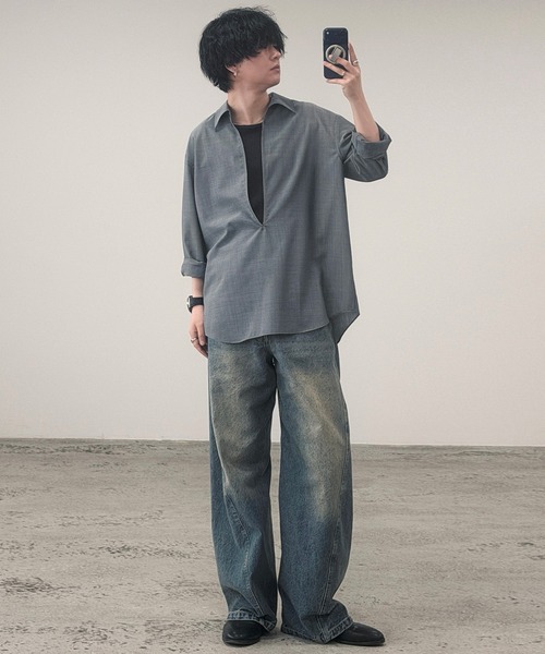 WYM LIDNM（ウィム バイ リドム）の「VINTAGE WASHED CURVED DENIM