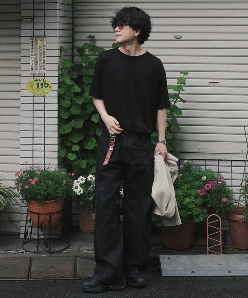 WYM LIDNM(ウィム バイ リドム)の「VINTAGE WASHED CURVED DENIM(デニムパンツ・メンズ・ブルー系/ブラック系/ブラウン系/グレー/ブラック系2/ライトインディゴブルー/インディゴブルー/ベージュ系/ダークインディゴブルー/グレイッシュベージュ/グレー系2/ブルー系2/ブラック/オフホワイト・XS/S/M/L/XL)」の21枚目の写真