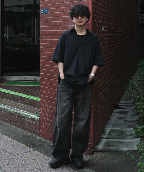 WYM LIDNM(ウィム バイ リドム)の「VINTAGE WASHED CURVED DENIM(デニムパンツ・メンズ・ブルー系/ブラック系/ブラウン系/グレー/ブラック系2/ライトインディゴブルー/インディゴブルー/ベージュ系/ダークインディゴブルー/グレイッシュベージュ/グレー系2/ブルー系2/ブラック/オフホワイト・XS/S/M/L/XL)」の20枚目の写真