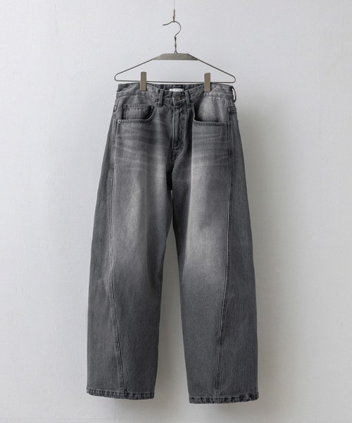 【WYM LIDNM】VINTAGE WASHED CURVED DENIM VINTAGE WASHED CURVED DENIM（デニムパンツ）｜WYM LIDNM