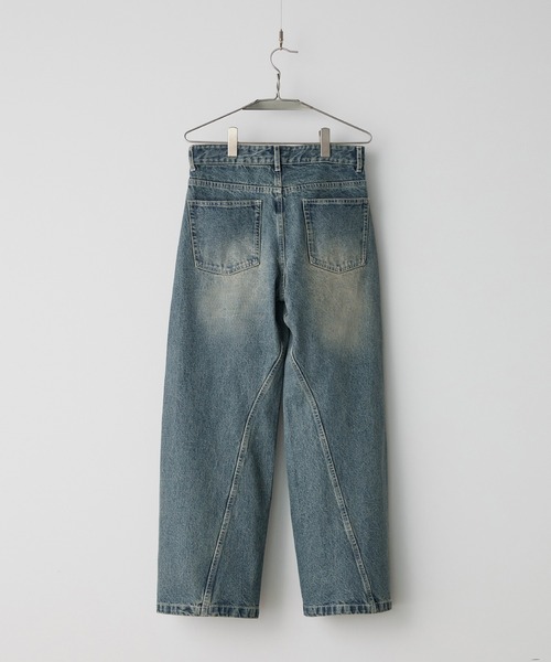 VINTAGE WASHED CURVED DENIM ライトインディゴブルー VINTAGE WASHED CURVED DENIM（デニムパンツ）｜WYM LIDNM