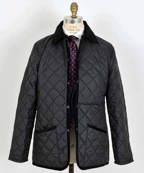 LAVENHAM（ラベンハム）の「LAVENHAM（ラベンハム）: 『DENHAM』 キルティング ジャケット■（カバーオール・メンズ・ブラック/ネイビー・38/34/40/42/36）」の3枚目の写真