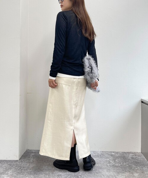 fredy emue(フレディエミュ)の「マルチファブリック タイトスカート(スカート・レディース・ベージュ系その他/アイボリー/ブラック・38/36)」の17枚目の写真