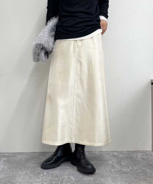 fredy emue(フレディエミュ)の「マルチファブリック タイトスカート(スカート・レディース・ベージュ系その他/アイボリー/ブラック・38/36)」の19枚目の写真