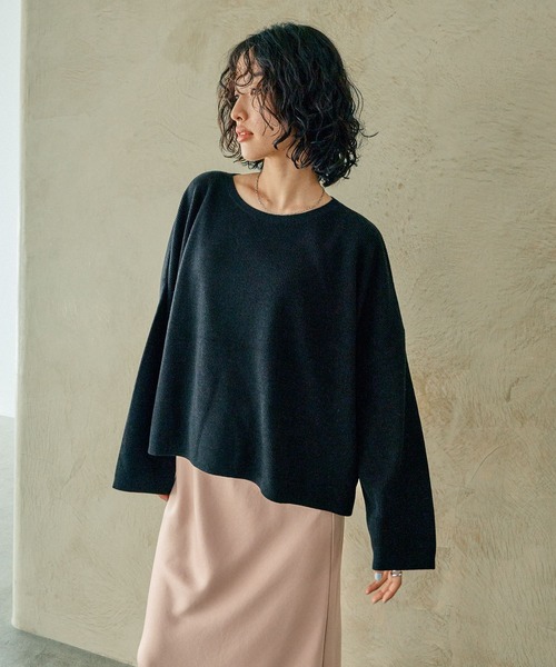 LEPSIM(レプシィム)の「14ゲージワイドボートネックプルオーバー 133263(ニット/セーター・レディース・ブラック/チャコールグレー/オフホワイト/マスタード・FREE)」の3枚目の写真