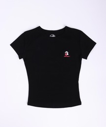 GRAF&WU ゴースト刺繍 クロップド丈 スリムフィット 半袖Tシャツ