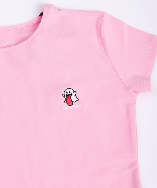 GRAF&WU(グラフアンドユー)の「GRAF&WU ゴースト刺繍 クロップド丈 スリムフィット 半袖Tシャツ(Tシャツ/カットソー・レディース・ブラック/ピンク・S/M/L)」の5枚目の写真