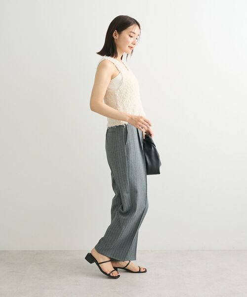 Green　Parks（グリーンパークス）の「きれいシルエットパンツ(ワイドストレート柄)（スラックス・レディース・ストライプ/その他12・M/L）」の15枚目の写真
