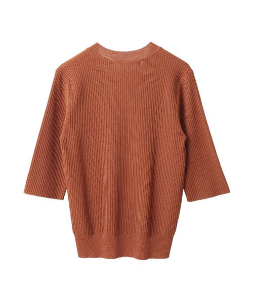 YECCA VECCA（イェッカヴェッカ）の「ラメ7分袖リブニット（ニット/セーター・レディース・ブラック/テラコッタ/ベージュ・FREE）」の10枚目の写真