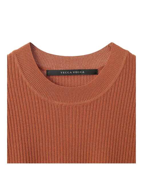 YECCA VECCA（イェッカヴェッカ）の「ラメ7分袖リブニット（ニット/セーター・レディース・ブラック/テラコッタ/ベージュ・FREE）」の11枚目の写真