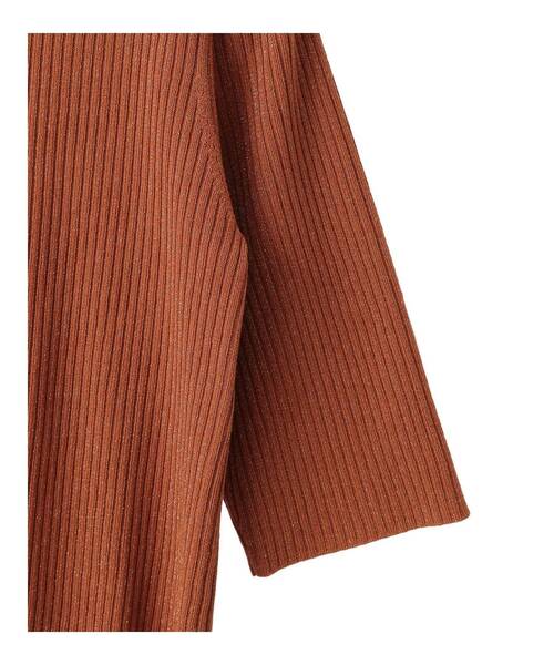 YECCA VECCA（イェッカヴェッカ）の「ラメ7分袖リブニット（ニット/セーター・レディース・ブラック/テラコッタ/ベージュ・FREE）」の12枚目の写真