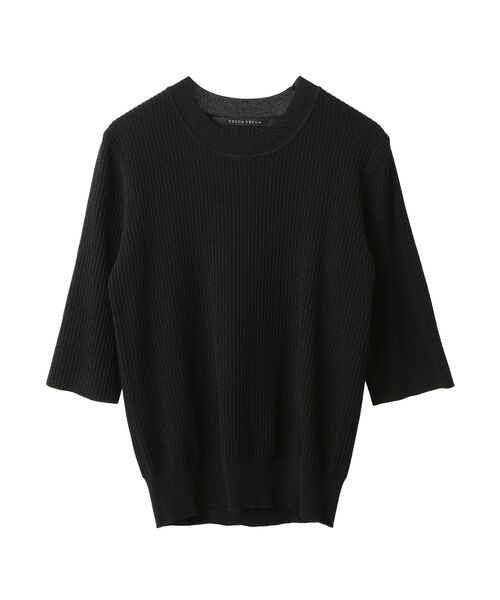 YECCA VECCA（イェッカヴェッカ）の「ラメ7分袖リブニット（ニット/セーター・レディース・ブラック/テラコッタ/ベージュ・FREE）」の16枚目の写真