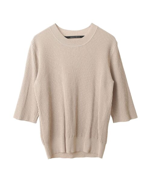 YECCA VECCA（イェッカヴェッカ）の「ラメ7分袖リブニット（ニット/セーター・レディース・ブラック/テラコッタ/ベージュ・FREE）」の17枚目の写真